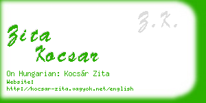 zita kocsar business card